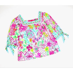 Lilly Pulitzer Womans top Floral Print Top Size L RN88189